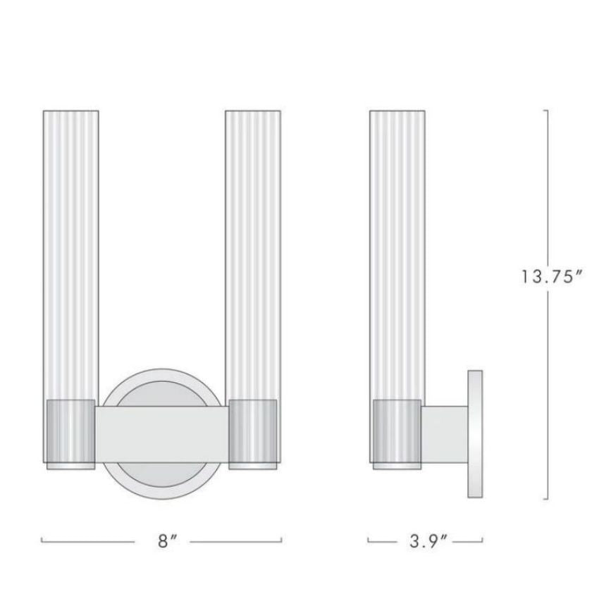 Vallon Glass Double Wall Sconce