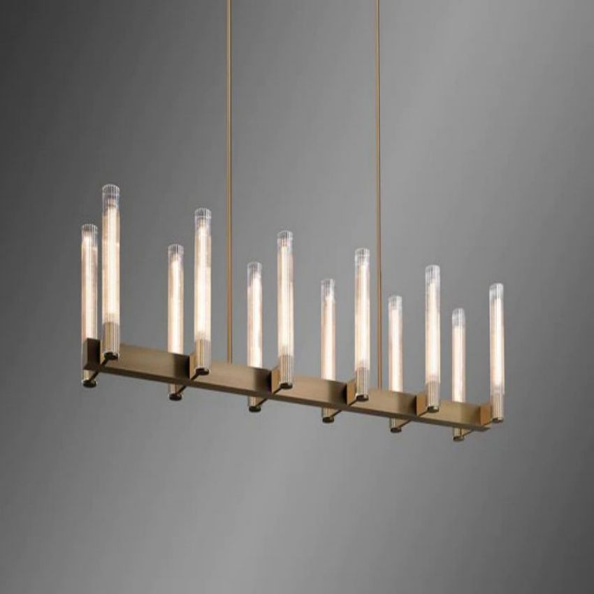 Vallon Glass Linear Chandelier 60"