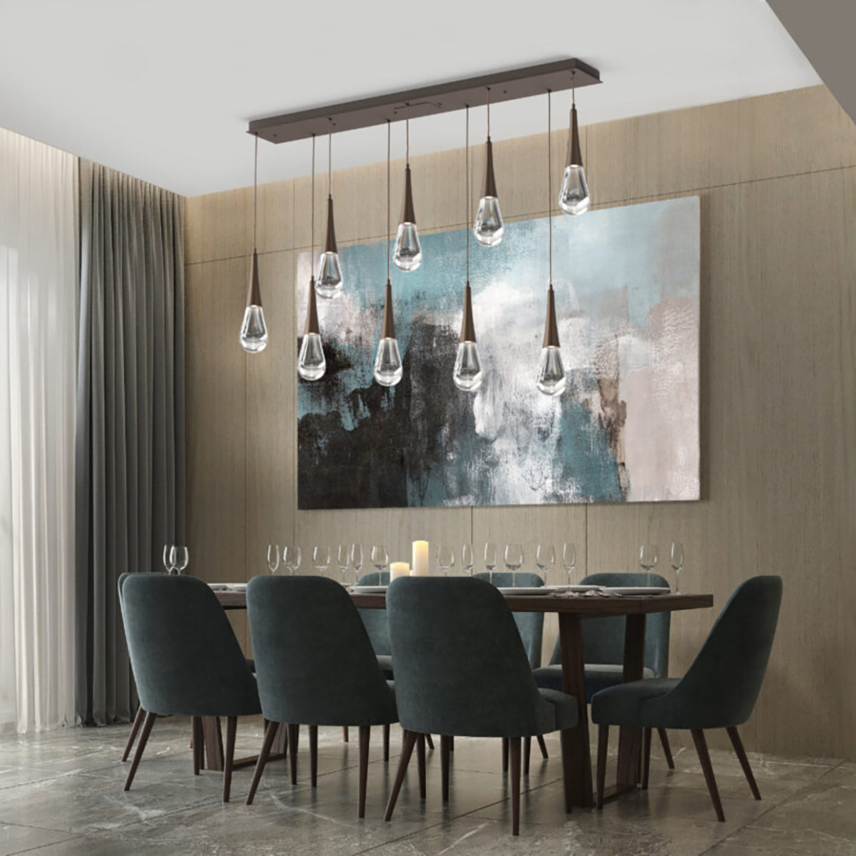 Water Drop Rectangle Chandelier