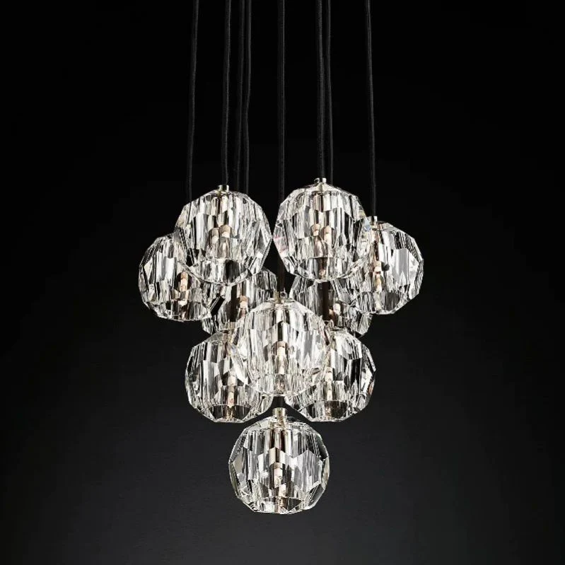Boulle Round Cluster Chandelier 14"
