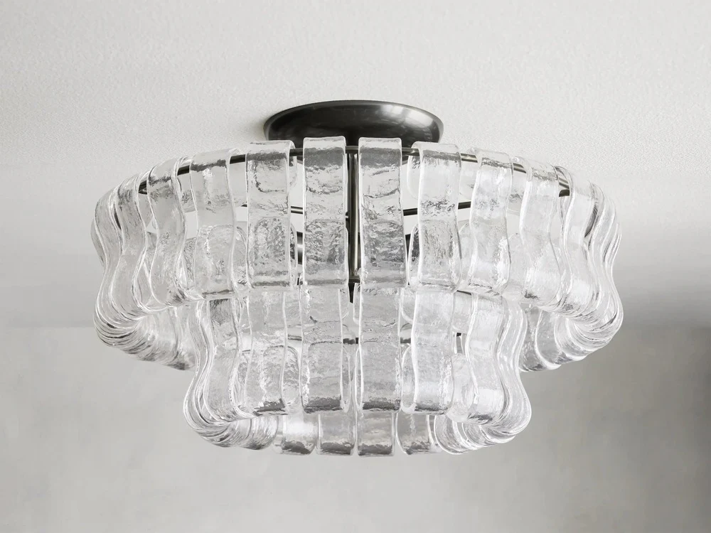 Ghiaccio Glass Flush Mount
