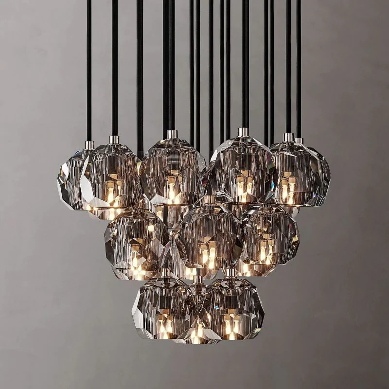 Boulle Round Cluster Chandelier 19"