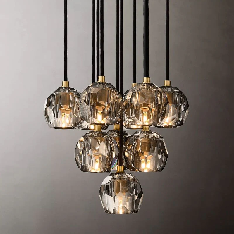Boulle Round Cluster Chandelier 14"
