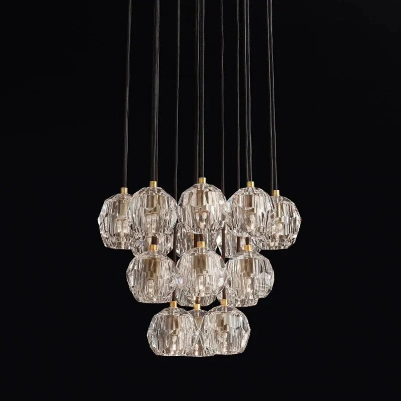 Boulle Round Cluster Chandelier 19"