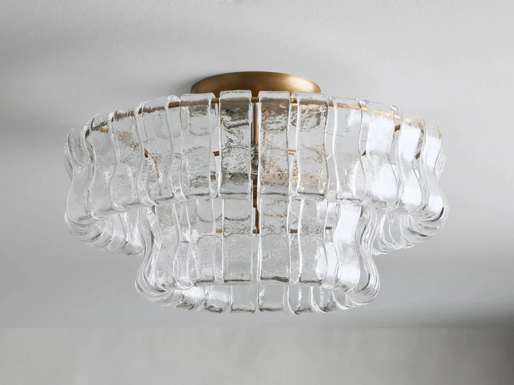 Ghiaccio Glass Flush Mount