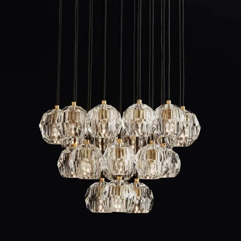 Boulle Round Cluster Chandelier 24"