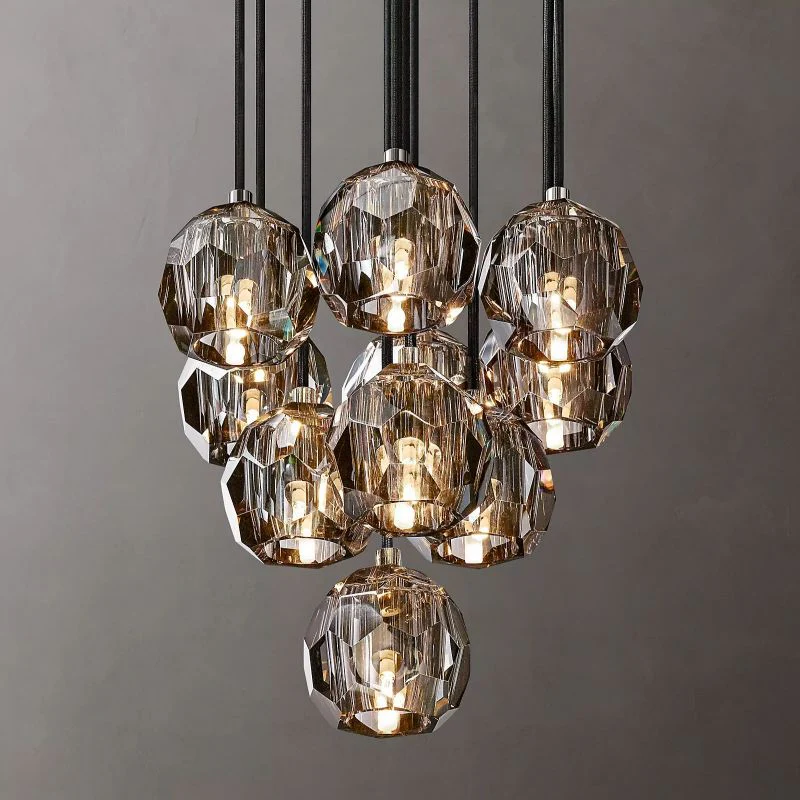 Boulle Round Cluster Chandelier 14"