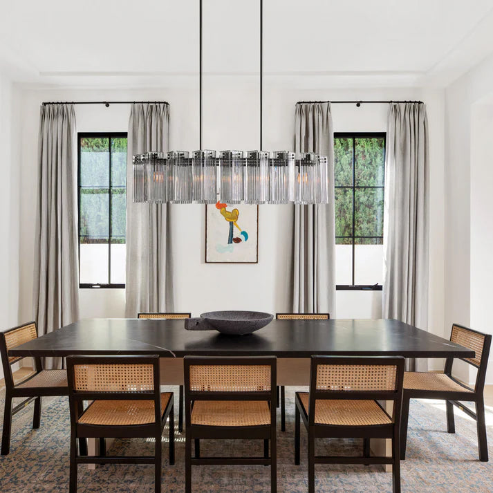 Delsie Glass Oval Chandelier
