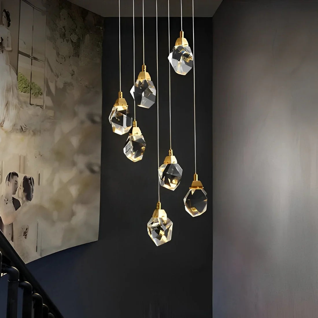 Angle Multi-Lights Round Chandelier